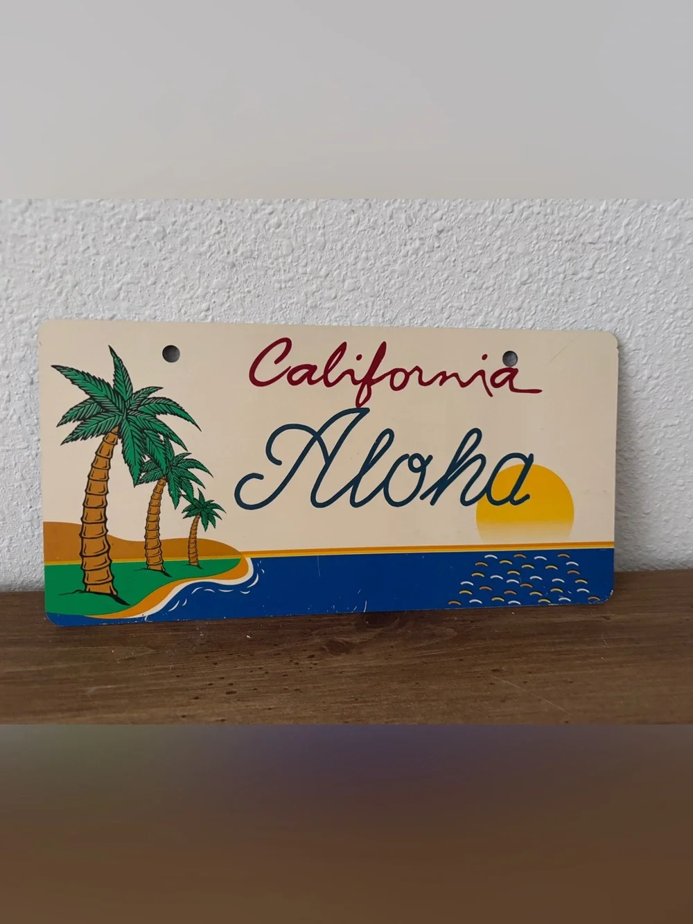 California Aloha Decorative Sign - Cream and Blue